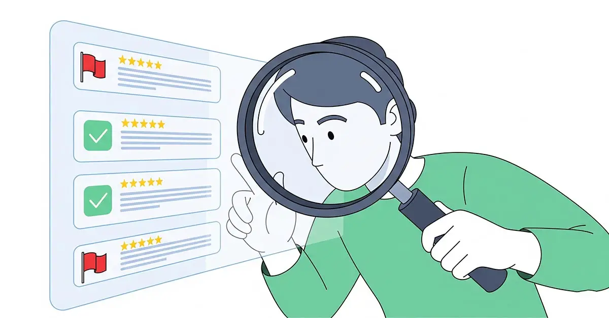 A person critically reading online reviews, a key skill in any guide on how to buy electronics.