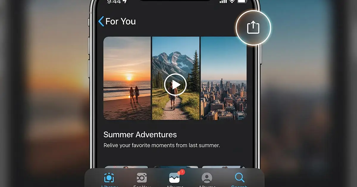 The Apple Photos app interface, showing the fix for the Photos memory movies bug in the iOS 18.6 update.