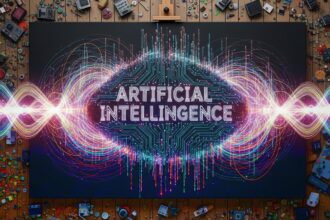 A guide explaining what is artificial intelligence, featuring a glowing illustration of an AI neural network that looks like a human brain.