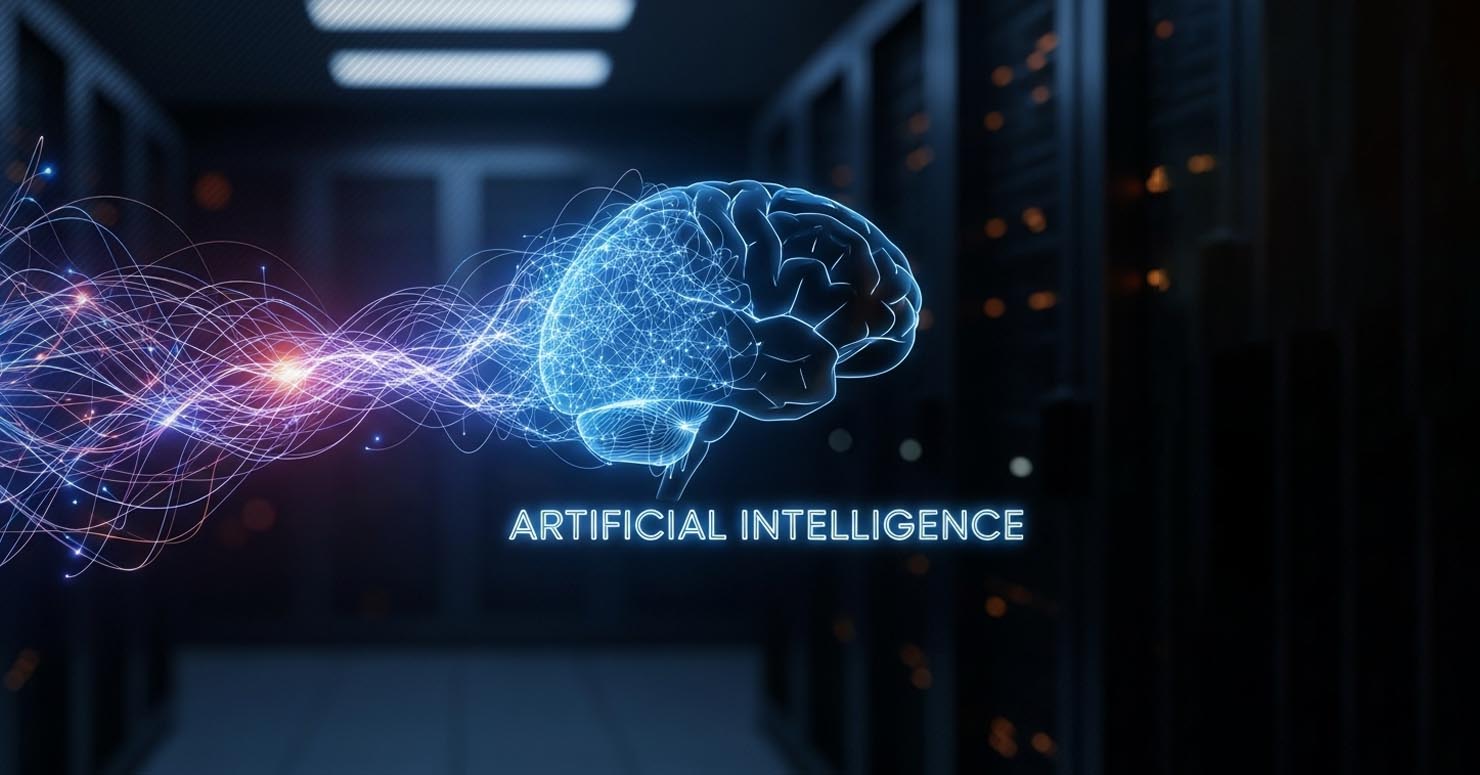 A graphic showing a neural network, explaining what is artificial intelligence.