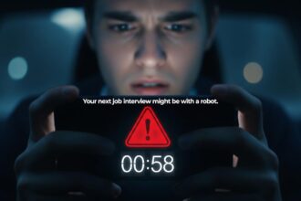 A person preparing for one of the new AI job interviews, illustrating the changing AI hiring process and the future of hiring.