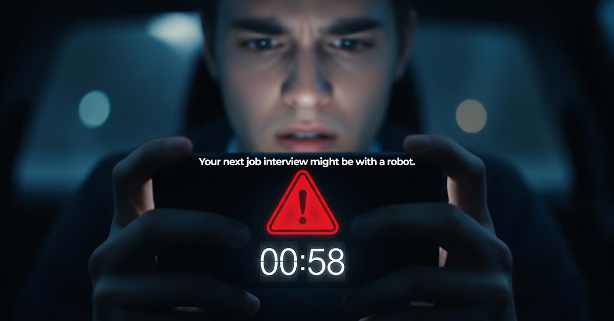 A person preparing for one of the new AI job interviews, illustrating the changing AI hiring process and the future of hiring.