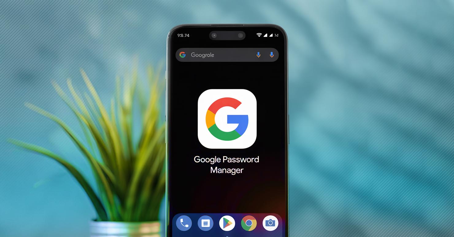 A smartphone homescreen showing the new Google Password Manager app icon.