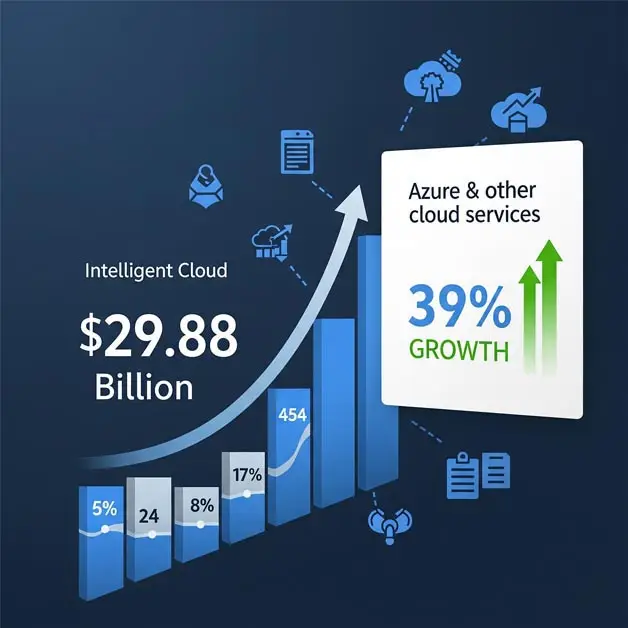 Infographic showing the strong Azure AI growth which contributed to Microsoft's record-breaking Q4 2025 earnings report.