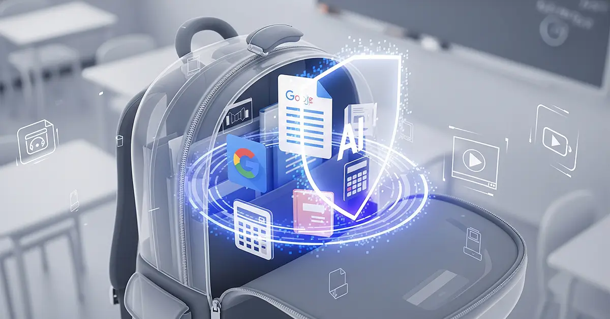 A digital shield protecting student data, a key concern for AI in the classroom and tools like NotebookLM for Education."