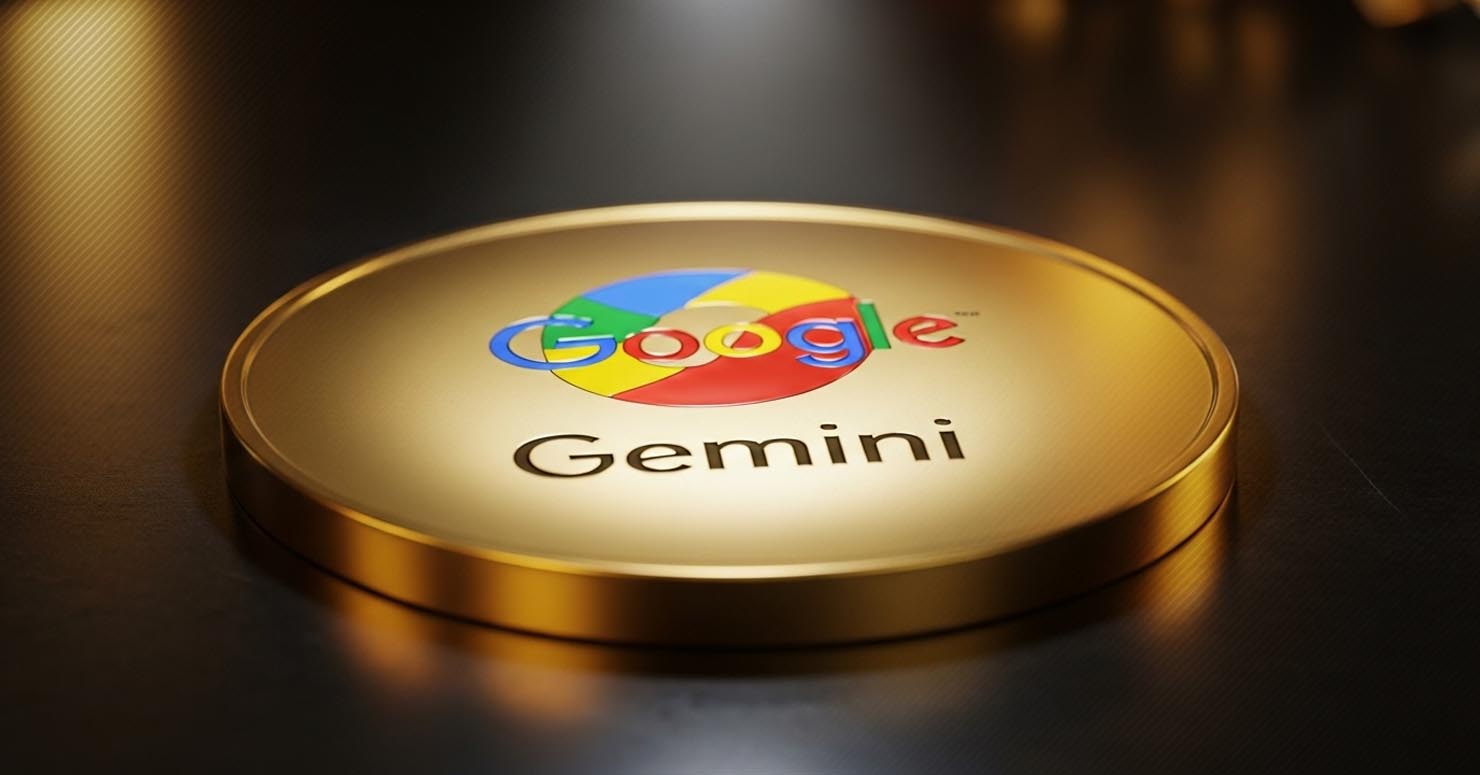 Google's Gemini AI logo glowing on a trophy, symbolizing its gold medal win after Gemini AI solves ICPC problem.