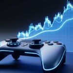 A video game controller with a rising price chart behind it, symbolizing why are video games so expensive.