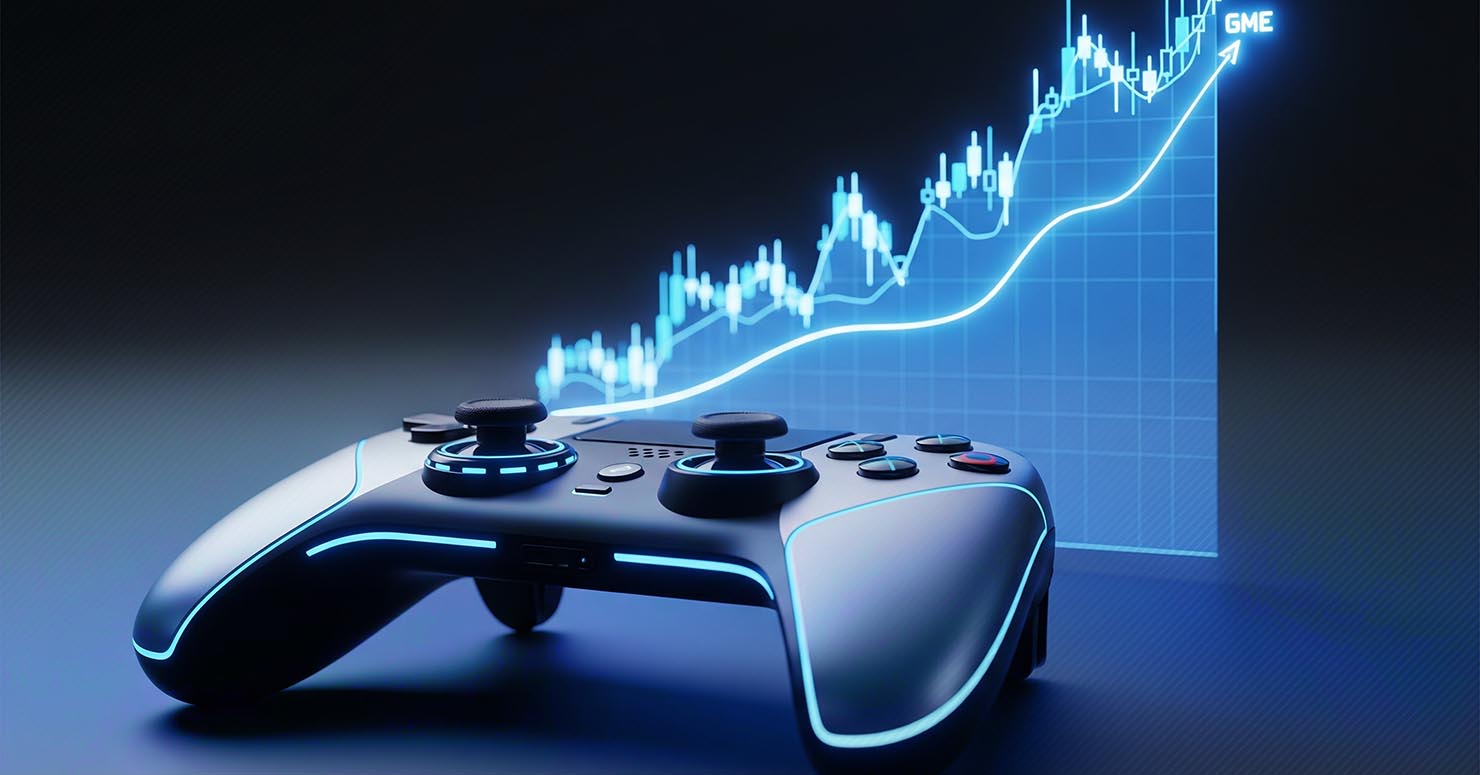 A video game controller with a rising price chart behind it, symbolizing why are video games so expensive.