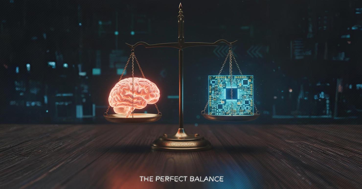 A balanced scale representing AI ethics.
