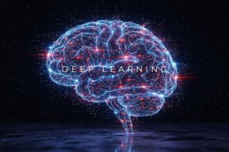 A diagram of a neural network, explaining what is deep learning.